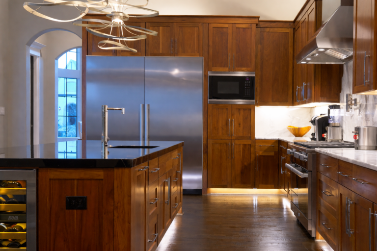 organized kitchen with island and custom cabinetry from Prestonshire house plan