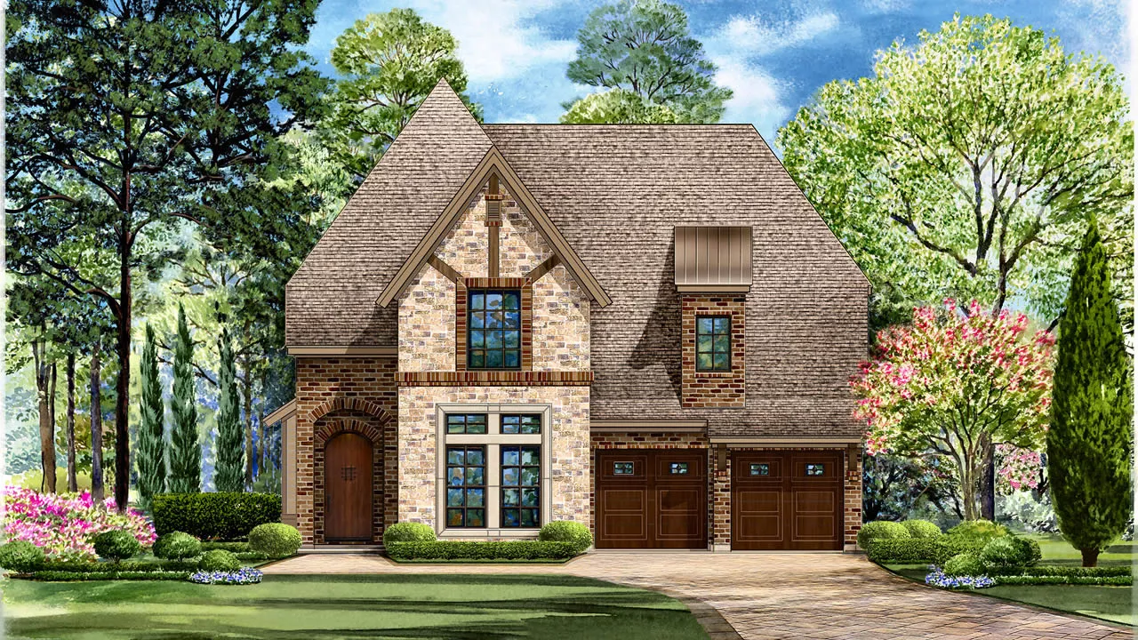 Topaz Ridge house plan with dramatic rooflines and spacious family living areas